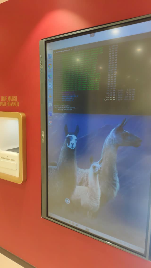 Right / Scanner screen with a black window full of text
