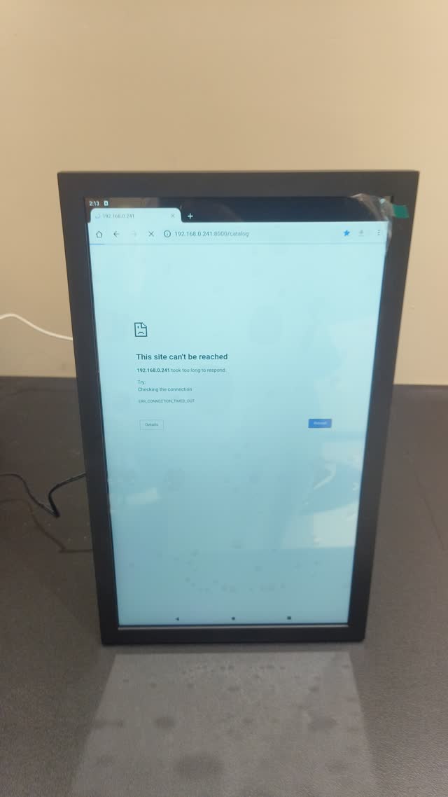 Music screen showing This site can't be reached